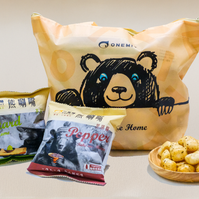 熊唰嘴提袋組(米色)